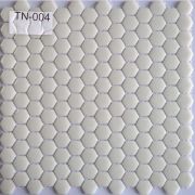 Мозаика TPN– 004 6-тиугольная (белая гладкая) ЗЕЛЕНОВАТЫЙ ОТТЕНОК