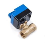 Кран шаровой двухходовой DN 25 (ДУ G1), PN 20бар, 220В, латунь, (клапан электромагнитный самовозвратный с ручным дублером)